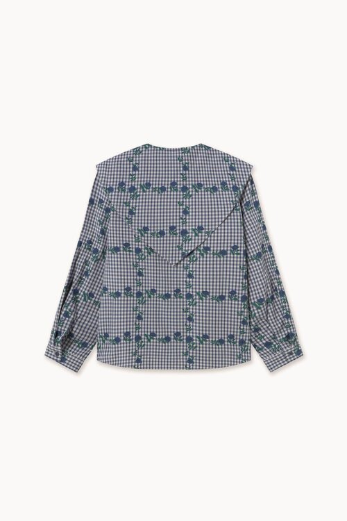 The Tiny Big Sister Blouse Roses met bijpassende sjaal in blauw