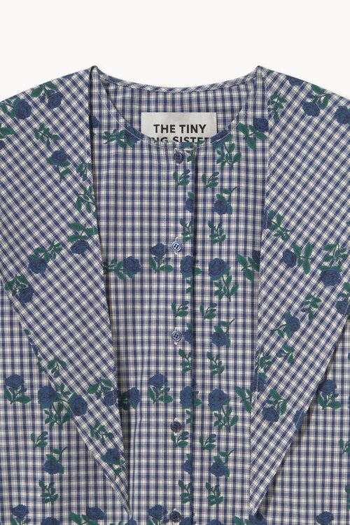 The Tiny Big Sister Blouse Roses met bijpassende sjaal in blauw