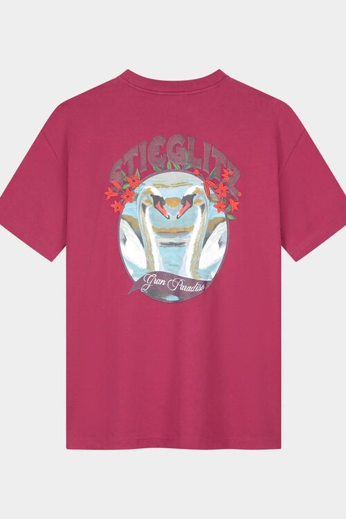 Stieglitz Renzo t-shirt in oversized pasvorm - Bordeaux