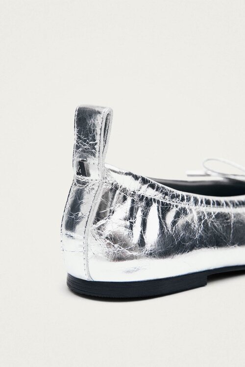 ALOHAS Rosalind Leren Ballerina's in Zilver