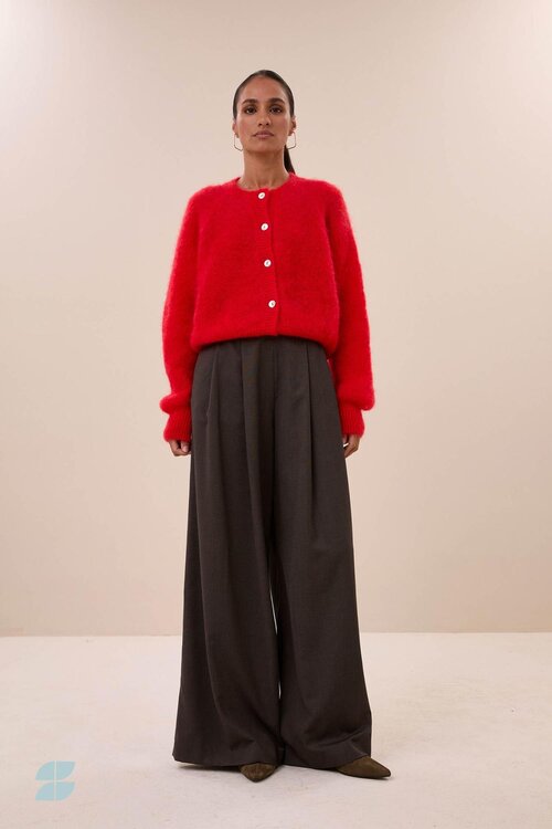 By Bar Sian cardigan in een levendige rode tint