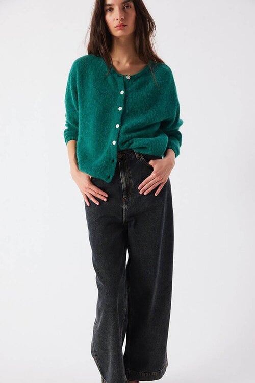 American Vintage Vitow Gebreid Cardigan Groen