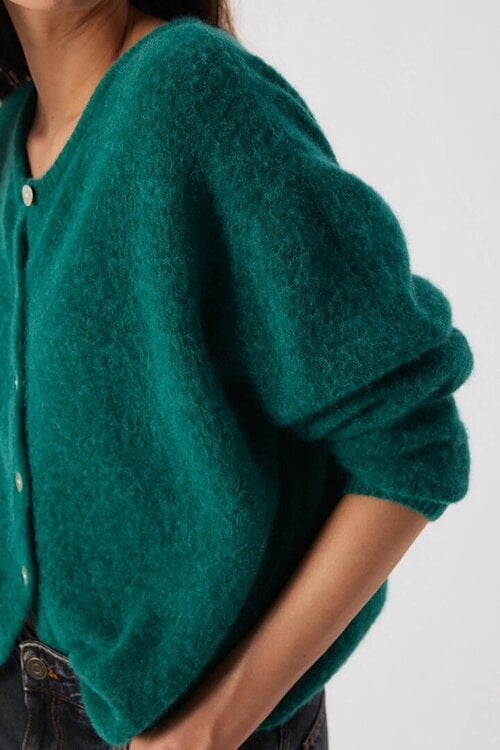American Vintage Vitow Gebreid Cardigan Groen