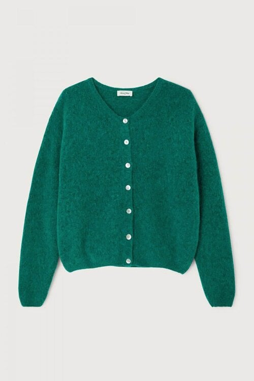 American Vintage Vitow Gebreid Cardigan Groen