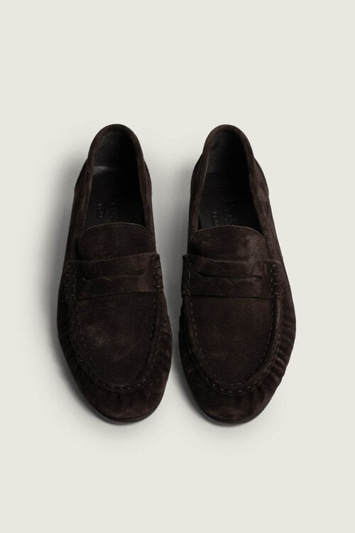 Posa Penny Loafer Wrinkle in Suede