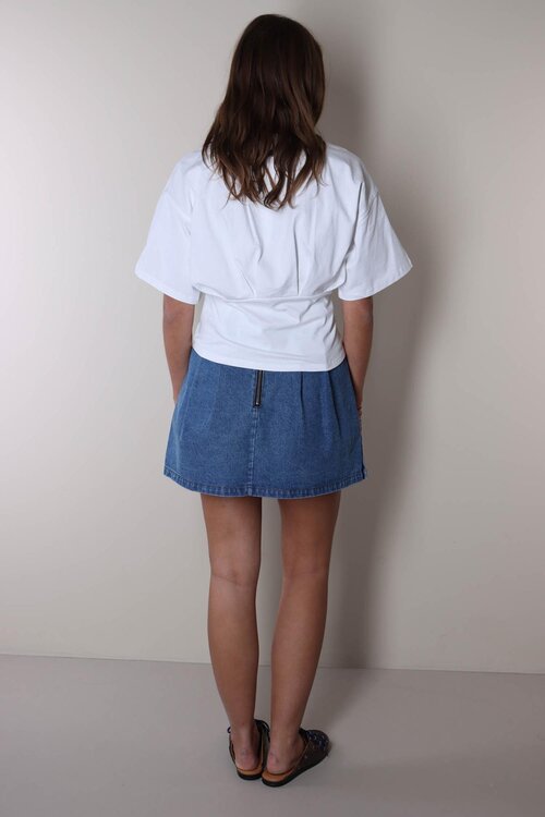 Haute L'Amitie Shirt met denim plooien