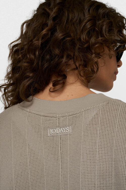 10Days mesh top met v hals fog