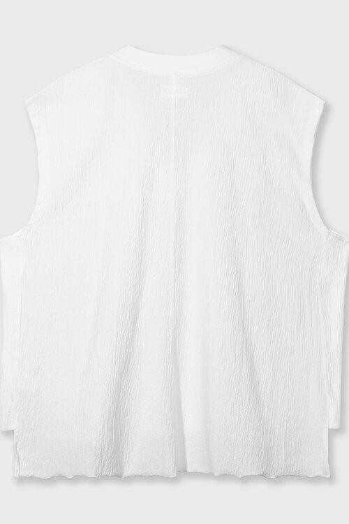 10Days ecru v hals crinkle top