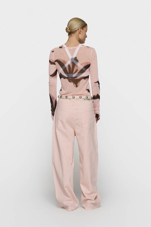 10Days flower mesh long sleeve powder