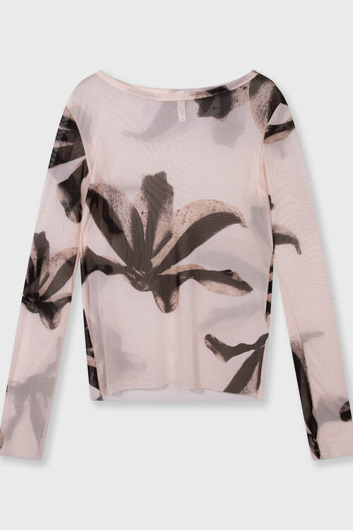 10Days flower mesh long sleeve powder