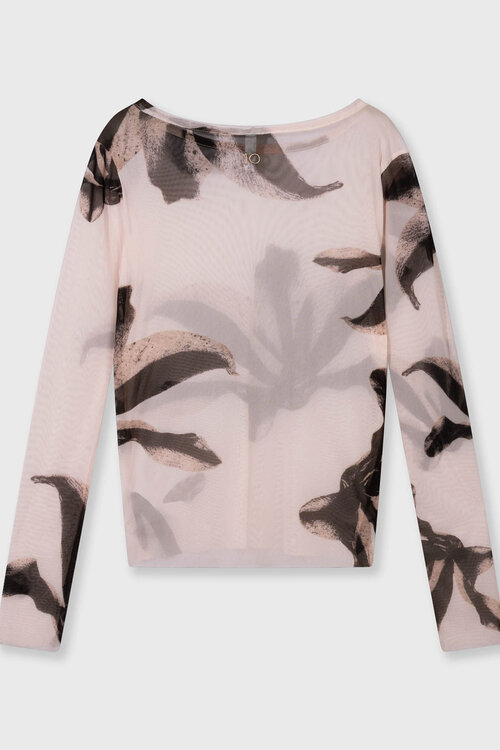 10Days flower mesh long sleeve powder