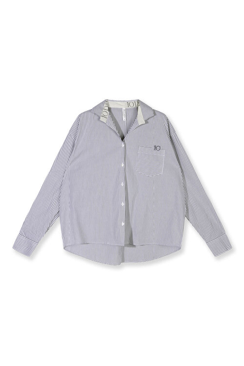 10Days gestreepte shirt blouse wit/blauw