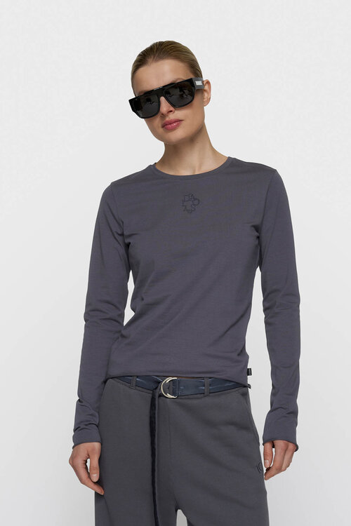 10Days blauwe slim long sleeve tee