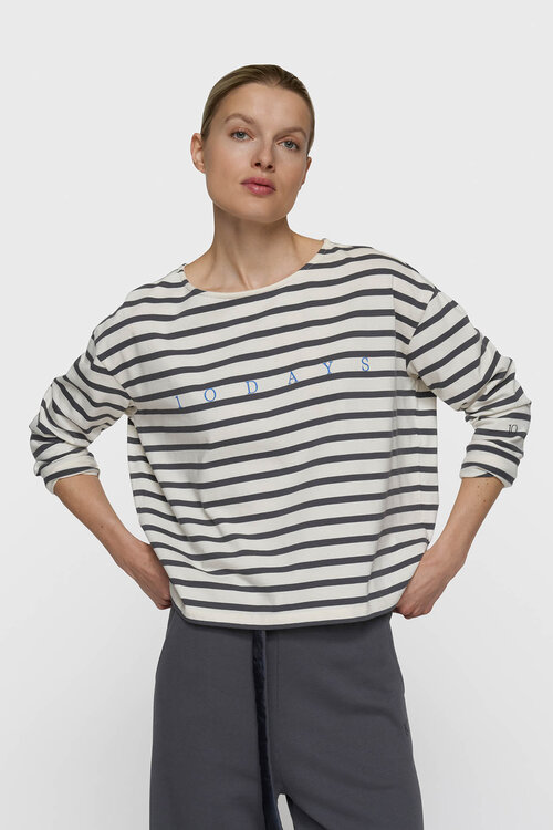 10Days gestreepte boat neck top
