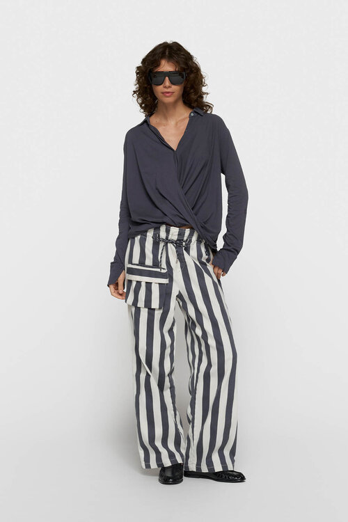 10Days overslagblouse steel blue