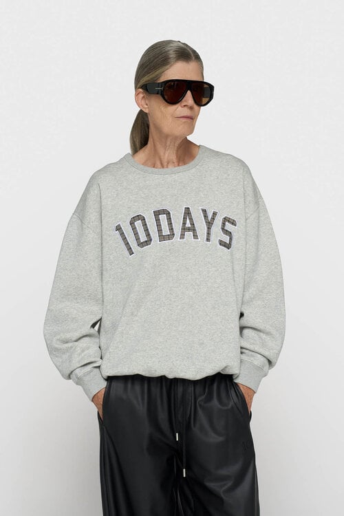 10Days grijze statement sweater met logo