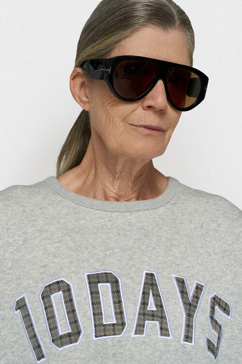 10Days grijze statement sweater met logo