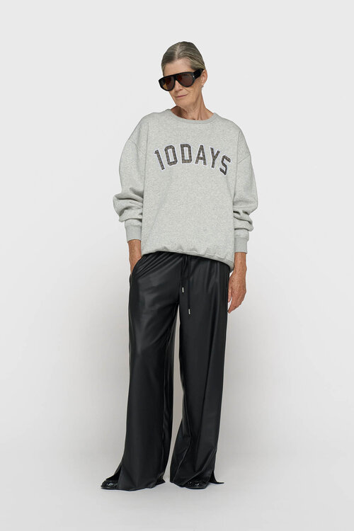10Days grijze statement sweater met logo