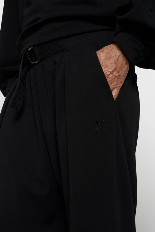 10Days zwarte belted pants van crepe