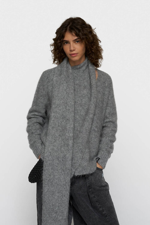 10Days grijze wrap-over scarf sweater