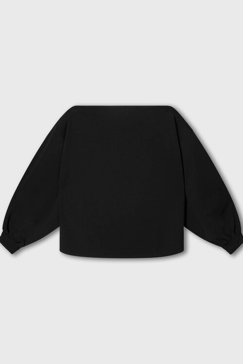 10Days zwarte boatneck blouse van crepe