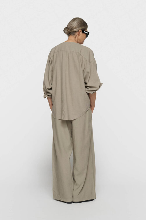 10Days linnen katoen broek met split fog