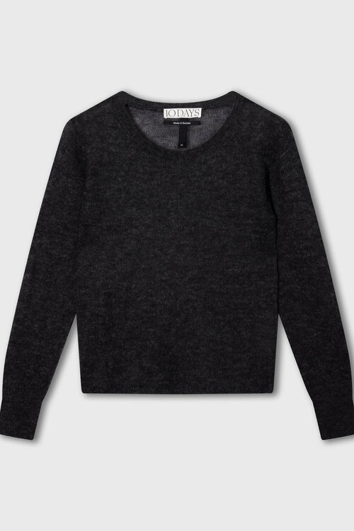 10Days antraciete slim fijngebreide sweater