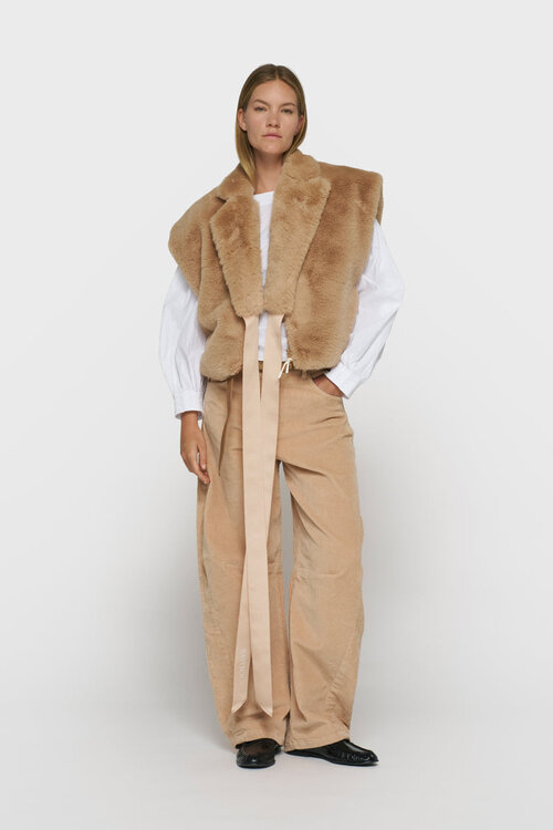 10Days mouwloze fluffy bodywarmer camel
