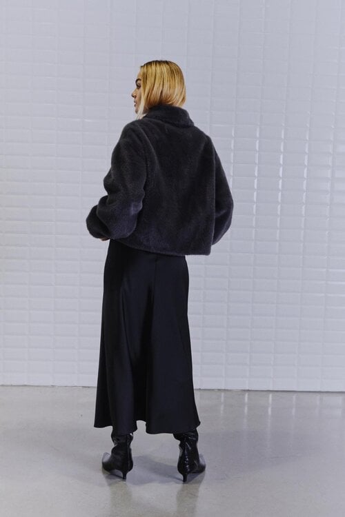 WITHBLACK WBLNOHR FAUX FUR JACKET grijs