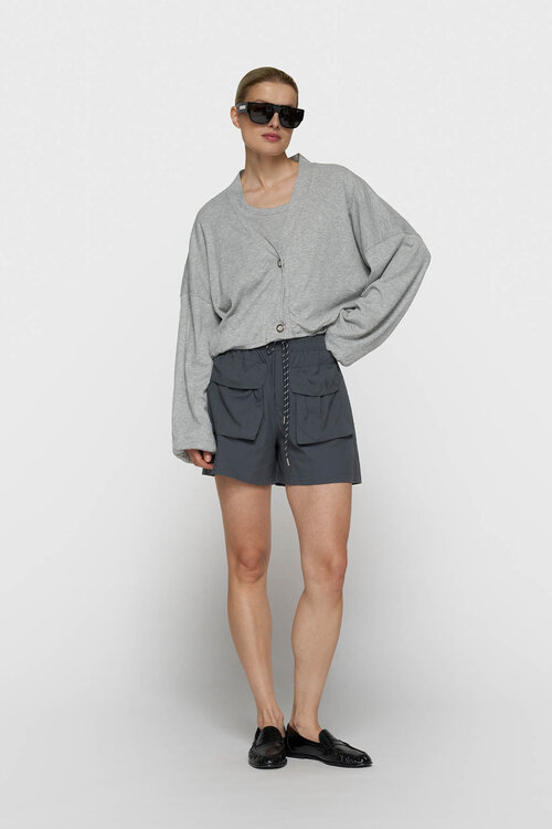 10Days zachte ribgebreide cardigan in grijs