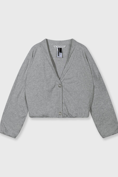 10Days zachte ribgebreide cardigan in grijs