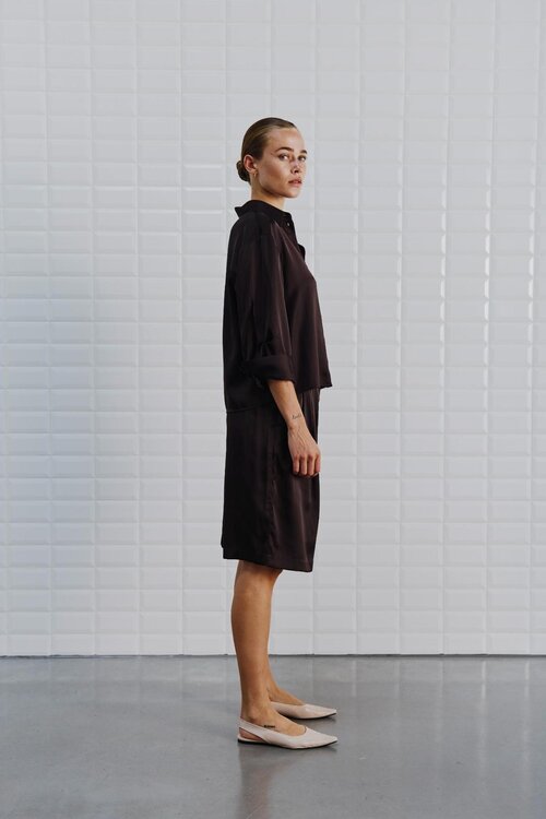 WITHBLACK Bruine WBLPADDIE SATEEN KORTE BROEK