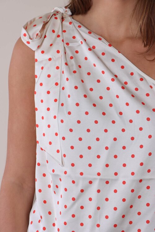 Co'couture Cambria Dot top in Off White