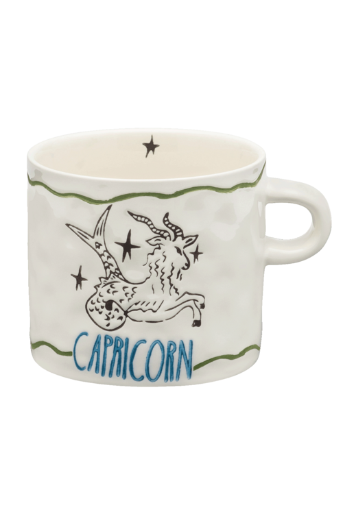Anna & Nina Zodiac Capricorn Theemok in Wit
