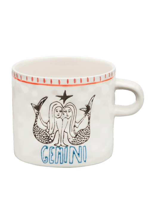 Anna & Nina Zodiac Gemini Theemok in Wit