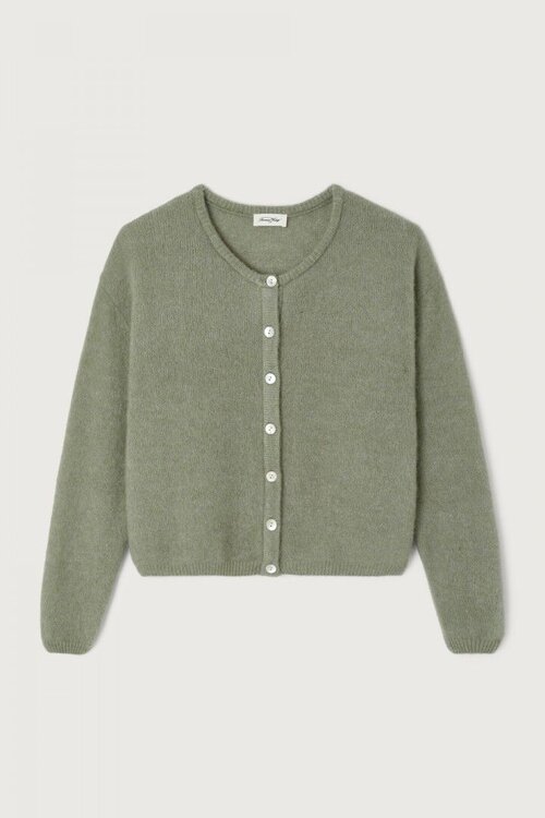 American Vintage Vitow Gebreid Vest in Kaki