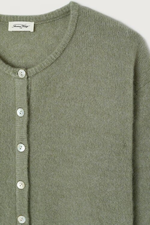 American Vintage Vitow Gebreid Vest in Kaki