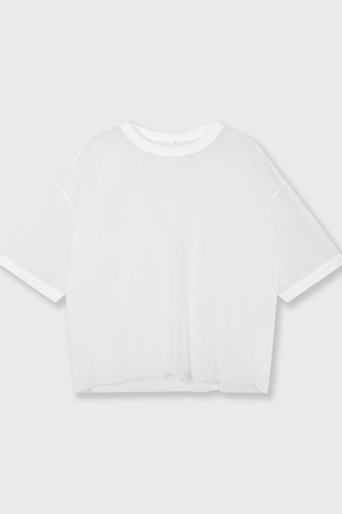 10Days Ecru mesh T-shirt