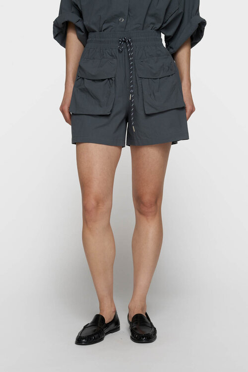 10Days Steel Blue utility shorts met kreukeffect