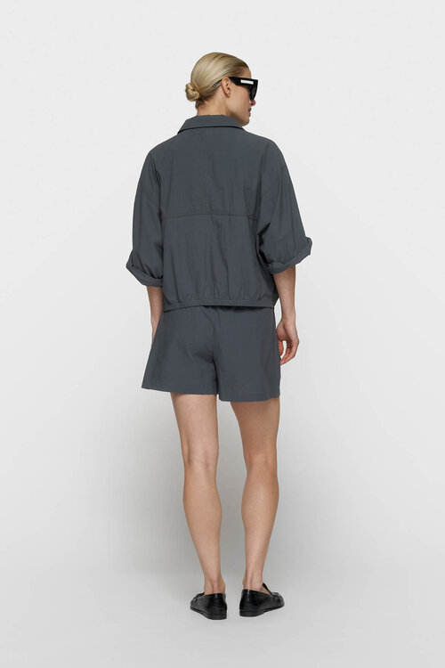 10Days Steel Blue utility shorts met kreukeffect