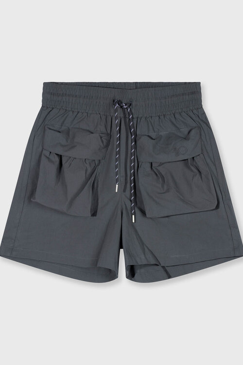 10Days Steel Blue utility shorts met kreukeffect