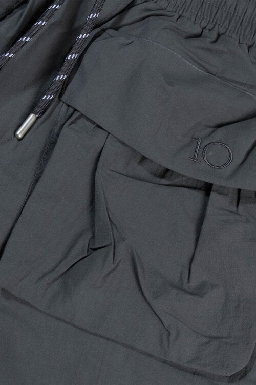 10Days Steel Blue utility shorts met kreukeffect