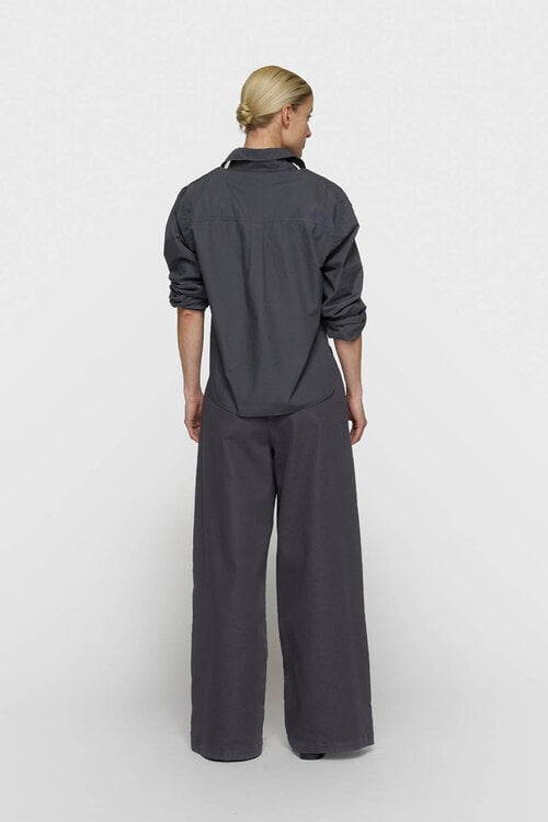 10Days Brede joggingbroek van twill in blauw