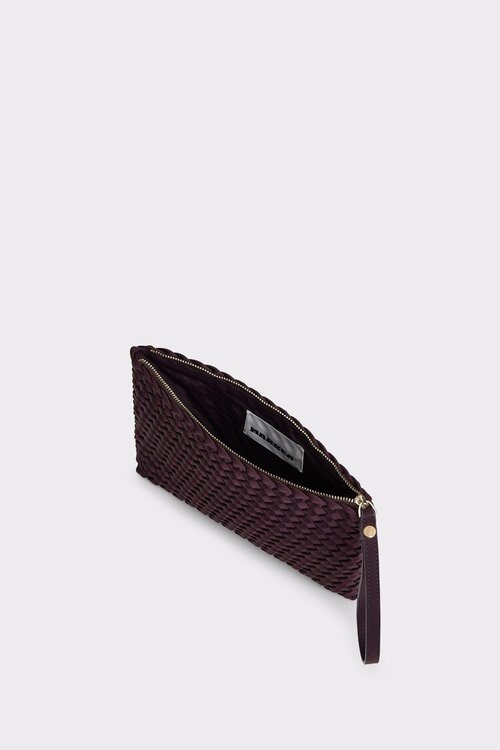 Marrea Tassen Clutch van neopreen in aubergine