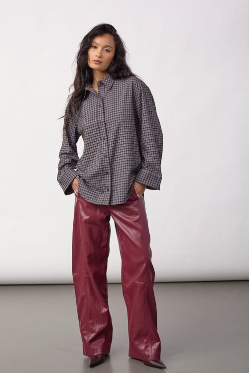 Co'couture Odem Check Shirt in bruin