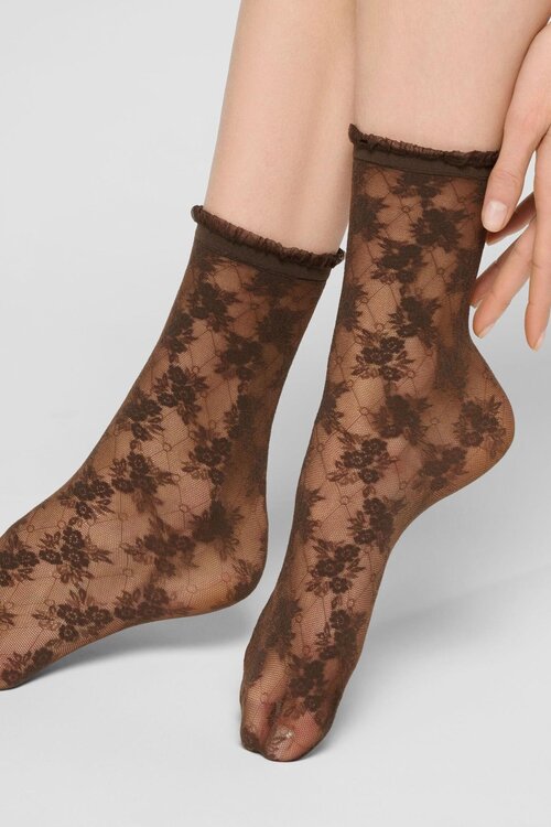 Oroblu Bruine Stylish Lace 30 sok