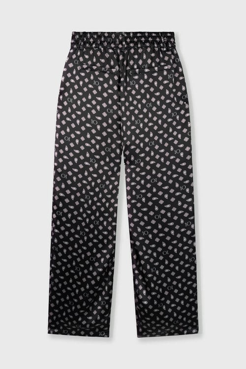 10Days zwarte fluid pants met paisley