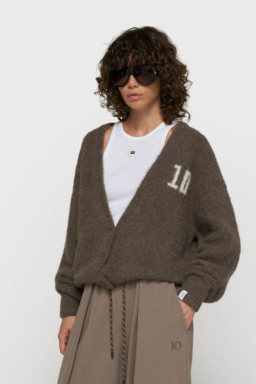 10Days harig gebreid vest bruin