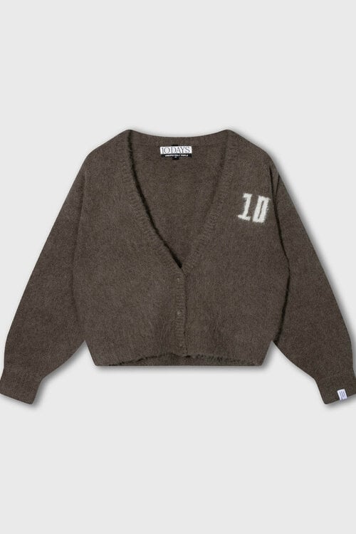 10Days harig gebreid vest bruin