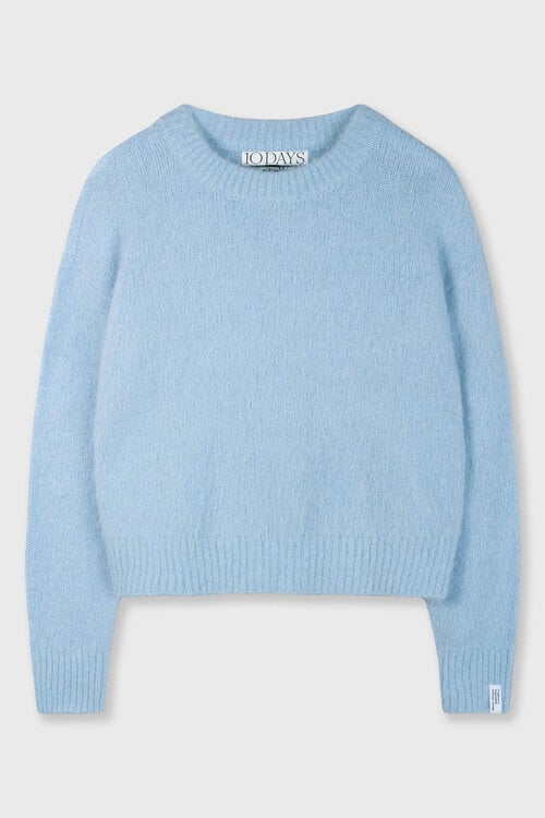 10Days blauwe hairy knit sweater